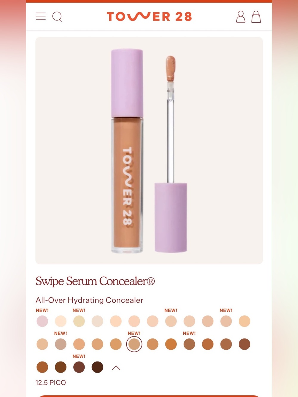 Tower 28 Swipe Serum Concealer — Warm Beige with Lilac Cap